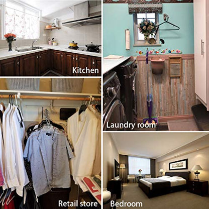 Sumnacon Stainless Steel Clothes Hanger Rack-Wall Mount Garment Hook with Swing Arm, Sturdy Coat Robe Storage Organizer for Laundry Room Bedrooms Clothing Drying Rack with 5 Hooks, Black - color: Black