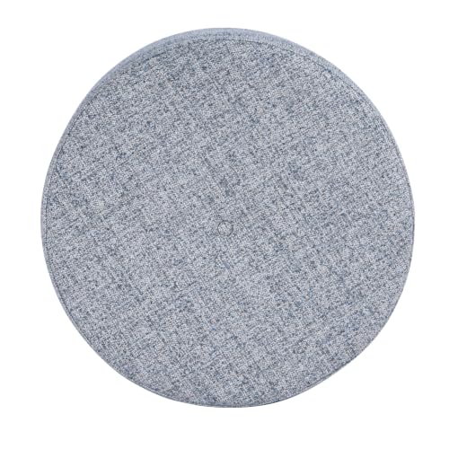 HomePop 24" Large Round Storage Ottoman - Blue Gray Woven Fabric - color: Blue Gray Woven Fabric