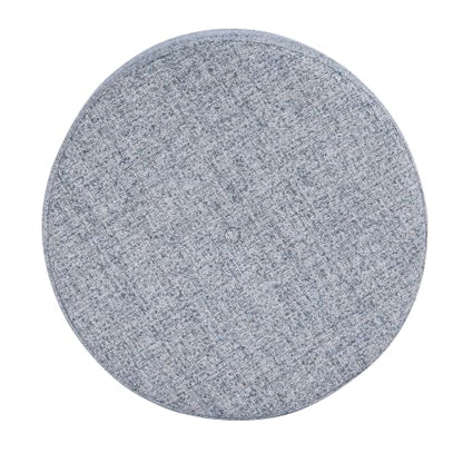 HomePop 24" Large Round Storage Ottoman - Blue Gray Woven Fabric - color: Blue Gray Woven Fabric