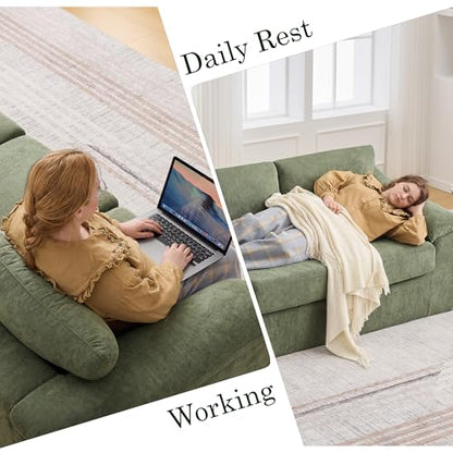 Boneless Single Sofa Chair, Modern Cloud Accent Chair, Comfy Deep Seat Couch for Living Room, Bedroom, Apartment, Small Space, No Assembly, Green - color: Green, size: Single Sofa