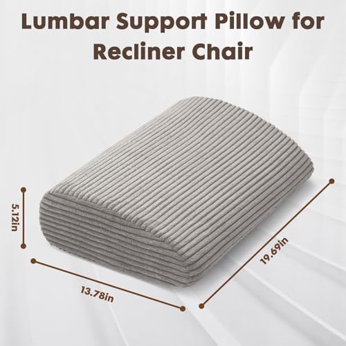 Large Lumbar Cushion Lumbar Support Pillow, Ergonomic Lumbar Pillow with Machine Washable, Help Relieve Pain of Back, Lumbar, Tailbone and Sciatic Nerve Support. (Dark Grey) - color: Dark Grey