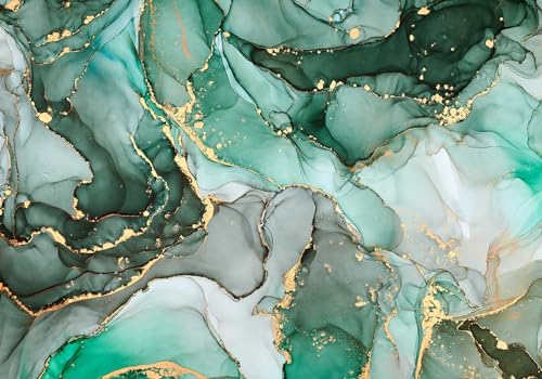 Jdayda Green Marble Wallpaper Mural Abstract Large Photo Art | 149"x107" Not Self-Adhesive Wall Murals for Bedroom Living Room - color: MURAL-0045, size: 149" x 107"