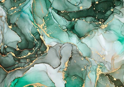 Jdayda Green Marble Wallpaper Mural Abstract Large Photo Art | 170"x120" Not Self-Adhesive Wall Murals for Bedroom Living Room - color: MURAL-0045, size: 170" x 120"