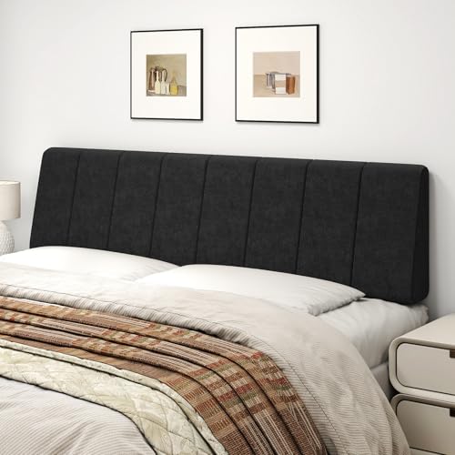 King Size Headboard Only-No Assembly Required, Black | Easy to use no assembly required, Linen fabric and extra-thick foam for added comfort, Modern style headboard king size - color: Black, size: King