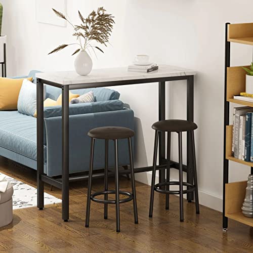 Small Dining Table for 2, 3 Pieces Bar Table Set Kitchen Table and Chairs Bistro Height Pub Table with 2 Chairs, Dining Room Table and Chairs for Small Space, Breakfast Nook, 39.4"