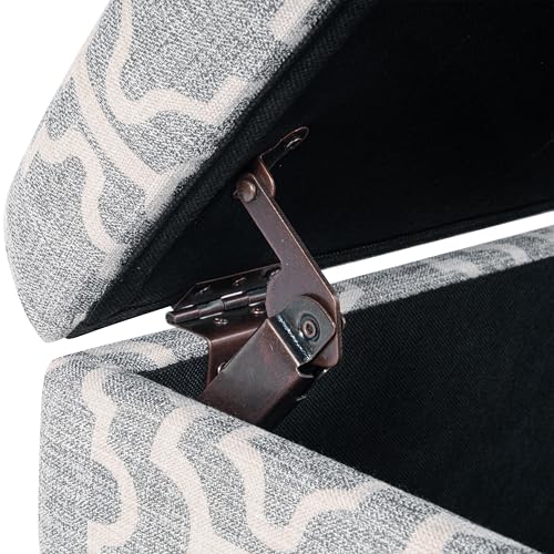 Spatial Order 22" Medium Rectangular Storage Ottoman - Gray Geometric - color: Gray Geometric