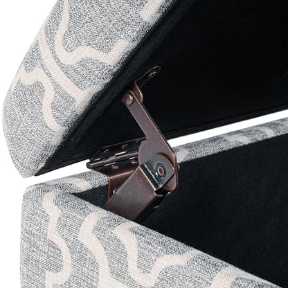 Spatial Order 22" Medium Rectangular Storage Ottoman - Gray Geometric - color: Gray Geometric