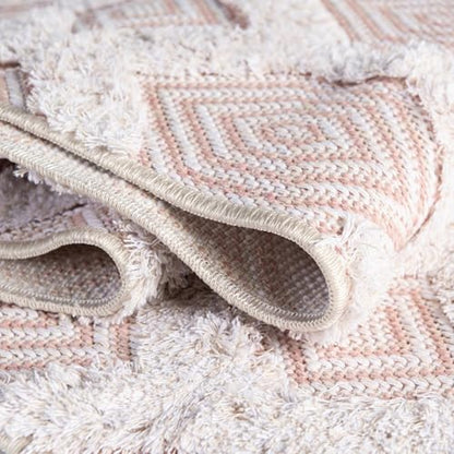 Rugs.com - Sabrina Soto Casa Rug – 8 Ft Runner Pink Modern High-Low Textured Runner for Hallways and Entryways - color: Pink, size: 2'3" x 8' (Runner)