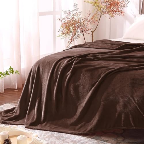BEDELITE Fleece Blanket Soft Plush Full Bed Blanket Brown 84"x90" | Ultra Soft Fleece, Plush Microfiber, Lightweight Warmth, All Season Comfort, Fade Resistant, Machine Washable, Couch Sofa Bed - color: Brown, size: Full(84"x90")