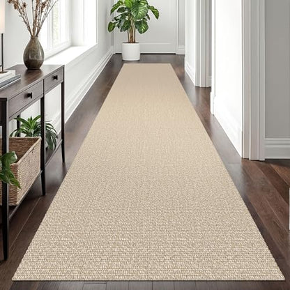 Washable Runner Rug, Non Slip Hallway Runner, 3x12 Ft, Sand/Beige | Washable Braided Runner Carpet, Non Slip Rubber Dot Backed, For Hallway, Kitchen, Entryway, Bedroom, Laundry Room, Foyer - color: Sand/Beige, size: 3' x 12' (Rectangular)