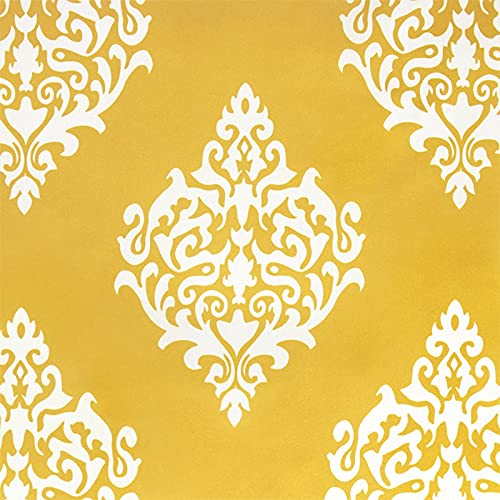 EXCLUSIVE HOME Medallion Room Darkening Blackout Grommet Top Curtain Panel Pair, 52"x84", Sundress Yellow - color: Sundress Yellow, size: 52"W x 84"L (Pack of 2)