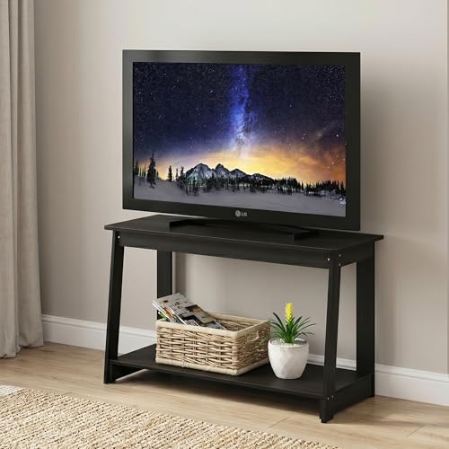 2-Tier Entertainment Center with Open Shelf, TV Console for TV up to 36 Inch, TV Stand, for Bedroom, Living Room, Espresso - color: Espresso