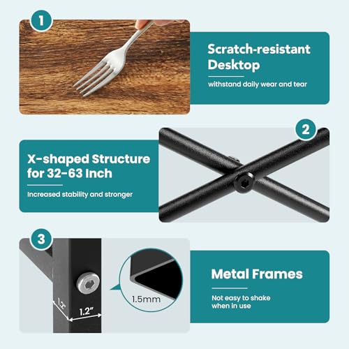 OLIXIS Small Computer Desk, Writing Desk, Home Office, 32 Inch | Study Table, X-Shaped Metal Frame, Scratch-Resistant Tabletop, Bedroom Spaces Setup, Rust - color: Sleek Rust, size: 32 Inch