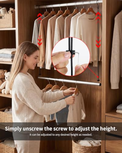 BaiNong Adjustable Closet Hanging Rod 17-30" Silver 4 Pack | Closet Rod Extender Heavy Duty Double Hanging Closet Rod, Walk-in Closets, and Clothes Rack to Maximize Storage Space - color: Silver