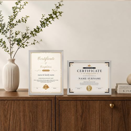 8.5x11 Picture Frame Set of 9, 11x8.5 Photo Frames with Plexiglass for 8.5x11 Without Mat, Art Collage for Wall Gallery and Tabletop Display, 8.5 x 11 Frame Silver - color: Silver, size: 8.5x11
