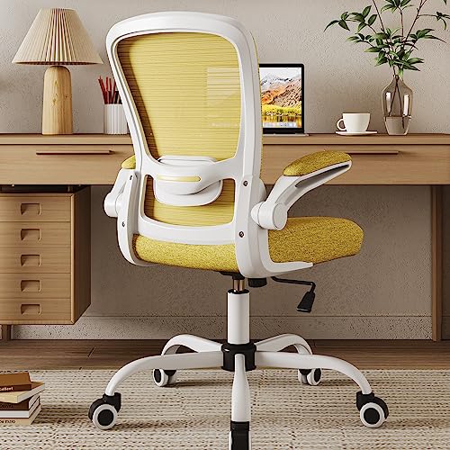 Mimoglad Ergonomic High Back Mesh Office Chair, Adjustable Lumbar Support, Thickened Seat Cushion (Modern, Jasmine) - color: Jasmine