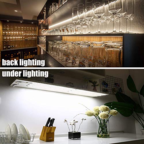 WOBANE Under Counter Light, Dimmable LED Under Cabinet Lighting, 6 PCS LED Strip Light Bars with Remote Control for Kitchen,Shelf,Pantry,Showcase,Desk,Cupboard 6000K White, Timing, 16W 1500LM,9.8 ft | 6 PCS 20inch ,6000K White, Timing, 16W 1500LM, Light B