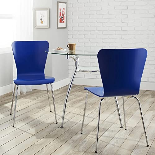 Simple Living Pisa Bentwood Stackable Dining Kitchen Chairs (Set of 2) (Blue) - color: Blue
