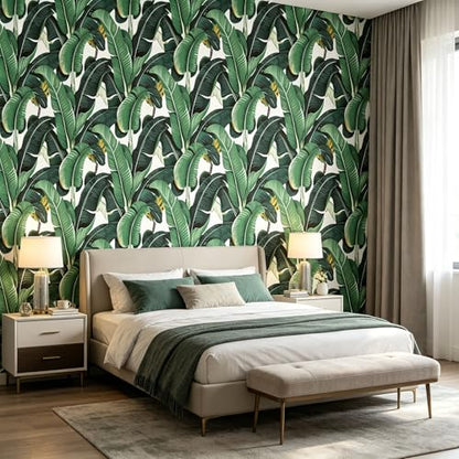 Banana Leaf Peel and Stick self Adhesive Wallpaper - 128''x32'' - color: X01, size: 128"x32"