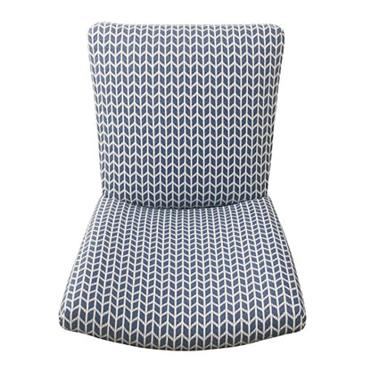 HomePop Classic Parsons Dining Chair - Blue Geometric (Set of 2) - color: Blue Geometric, style: Pack of 2