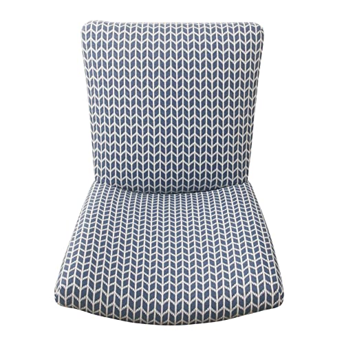 HomePop Classic Parsons Dining Chair - Blue Geometric (Set of 2) - color: Blue Geometric, style: Pack of 2