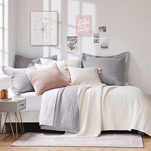 Levtex Home - Mills Waffle - Twin Quilt Set - Cream Cotton Waffle - Quilt Size (68 x 86in.), Sham Size (26 x 20in.) - color: Cream, size: Twin Quilt