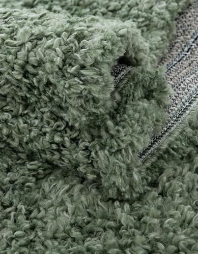 Rugs.com - Zermatt Shag Rug – 2 Ft Round Sage Green Plush Shag Rug – Ultra Soft High Pile for Bedrooms, Nurseries, and Cozy Nooks - color: Sage, size: 2' (Round)