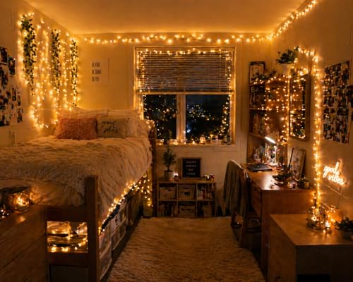 Christmas Hook™ 150 LED Fairy Lights, 50FT Warm White Copper Wire Lights, Battery Operated Fairy String Lights with Timer (6Hr/18Hr), Indoor Outdoor Fairy Lights for Room, Wedding, Mason Jar Decor
