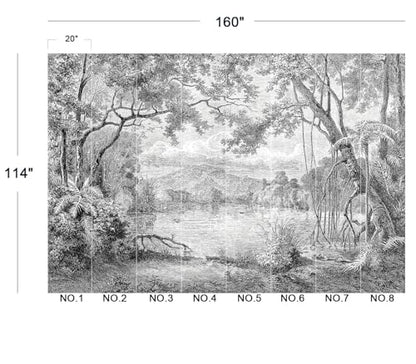 Eierme-The Ancient Scenery of Charming lagoons in Luzon Island Mural Wallpaper Peel and Stick 160" x 114" - color: No.12, size: 160" x 114"