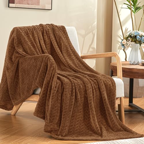 inhand Chocolate Brown Fleece Throw Blanket for Couch, Super Soft Flannel Blanket, Lightweight Fuzzy Blankets Sofa Bed Office, Washable Cozy Plush Fleece Blankets&Throw for All Season(50x60 Inches) - color: Chocolate Brown, size: Throw/Travel-50x60 IN