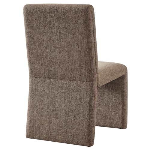 Modway Emory Fabric Slipper Dining Chair in Mocha – Upholstered Armless Dining Side Chair – Versatile Modern Accent Chair or Vanity Chair - color: Mocha