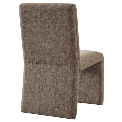 Modway Emory Fabric Slipper Dining Chair in Mocha – Upholstered Armless Dining Side Chair – Versatile Modern Accent Chair or Vanity Chair - color: Mocha