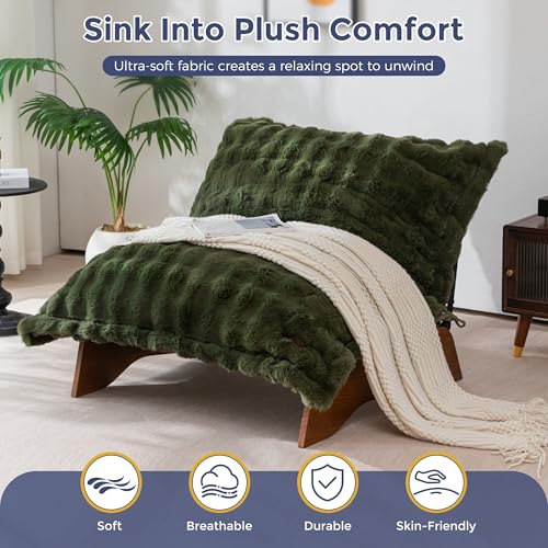MAXYOYO Adjustable Living Room Chair, 3-Position Bean Bag Chair with Frame | Upholstered Accent Chair with Frame, Removable Cushion, Soft Reclining Lounge for Bedroom, Apartment, Office, Dorm, Green - color: Bubble Green