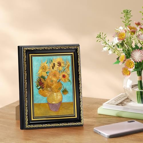 5x7 Picture Frame, Ornate Vintage Photo Frames for Wall Decor or Tabletop Display, Antique 5 x 7 photo frame with Distressed Rust-Like Finish, Retro Home Decor, Black and Gold, 2 Pack - color: Black & Gold, size: 5x7-2P