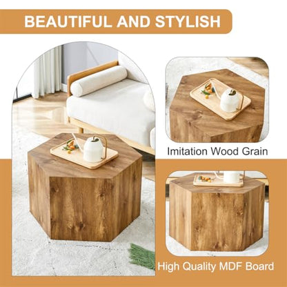 Side Table, End Table Living Room Table, Modern Side Table Sofa Couch Table, Bedside Table Nightstand for Small Spaces, Bedroom - color: 24'' Wood, size: 24'' Coffee Table