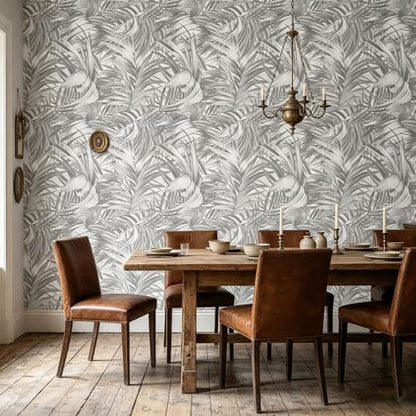 Tropical Palm Leaves Peel and Stick self Adhesive Wallpaper - 128''x32'' - color: X03, size: 128"x32"