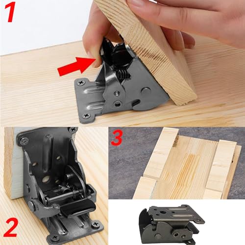 Space Saving Foldable Table Brackets - Heavy Duty Wall Mount Floating Desk Legs, Extendable for Drop Leaf Dining Table, 4 Pack Black-Easy Install