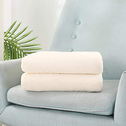 TASTHROW Large Flannel Fleece Throw Blanket, 50×70 Inch | Cozy Lightweight Thick Blanket - All Seasons Suitable for Women, Men and Kids (Two Pack, Creamwhite) - color: Creamwhite, size: Two Pack 50"x70"