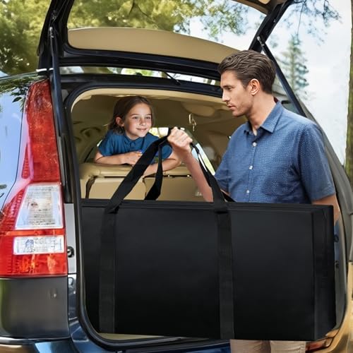 Folding Card Table Storage Bag, Large 35" L x 18" H x 4" W Waterproof Bag for Square 34" Folding Table 600D Heavy Duty Foldable Table Carry Bag, Black