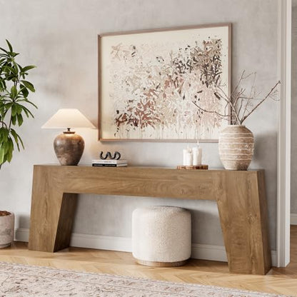 78-Inch Extra Long Sofa Console Table, Natural Oak Brown | Large Farmhouse Wood Behind Couch Table, Modern Accent Entrance Table for Entryway Foyer Living Room Hallway Home - color: Natural Oak