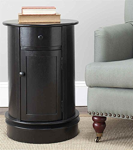 SAFAVIEH Furniture - Tabitha 1-Drawer Accent Table - Distressed Black - Solid Wood - Farmhouse Storage Design - Ideal for Living Room, Entryway, 17.7"W x 17.7"D x 26"H - Fully Assembled (AMH5712B) - color: Distressed Black