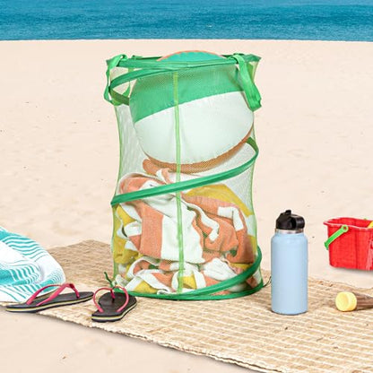 Household Essentials Pop-Up Mesh Laundry Hamper, Green - color: Green