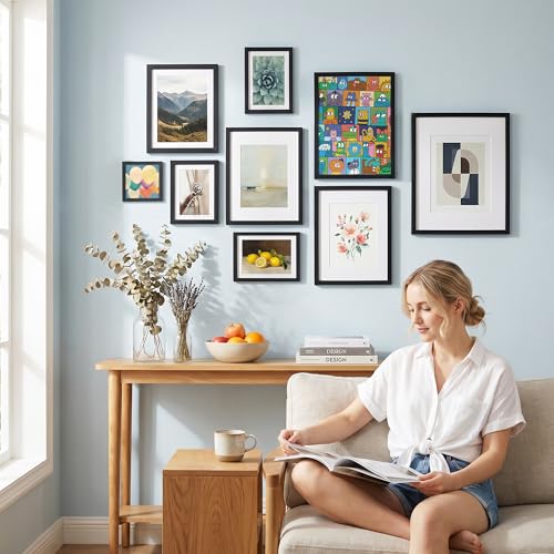 3.5x5 Picture Frame, Wall Mount or Tabletop Photo Frames with Engineered Wood, Black 10 Pack - color: Black, size: 3.5x5-10PK