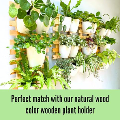 LaLaGreen Wall Planter for Indoor Plants (5in, 10 Pack) White Self-Watering | Wall Mounted Living Hanging Eco Wall Planter System, Trendy Live Wall Garden for Herb - size: 5" (12.5 cm)