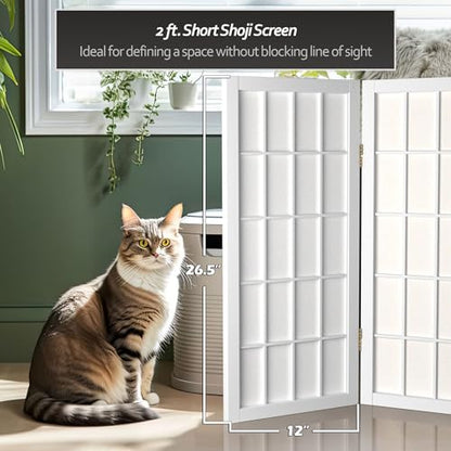 2 ft. Short Desktop Window Pane Shoji Screen - White - 5 Panels - color: White, size: 5 Panel