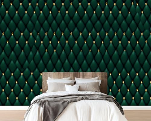 Peel and Stick Wallpaper Wall Murals Dark Green Color Deep Emerald Seamless Pattern for Royal Party Luxury Self Adhesive Removable Canvas Wall Stickers for Living Room Kids Bedroom 69''x96'' - color: Multi7, size: 69x96inch