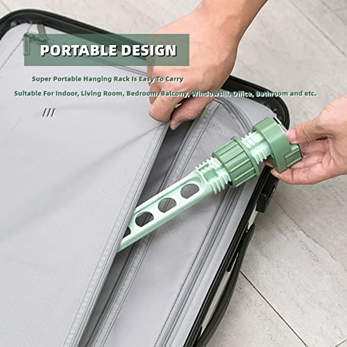 Chchmu Clothes Drying Rack 2 Packs Portable Travel Hanger for Hotel Home Rotary Clip-on Hanger Holder Wall Mounted Clothes Bar for Bathroom Bedroom Laundry Room Balcony, Green & Blue - color: Green & Blue