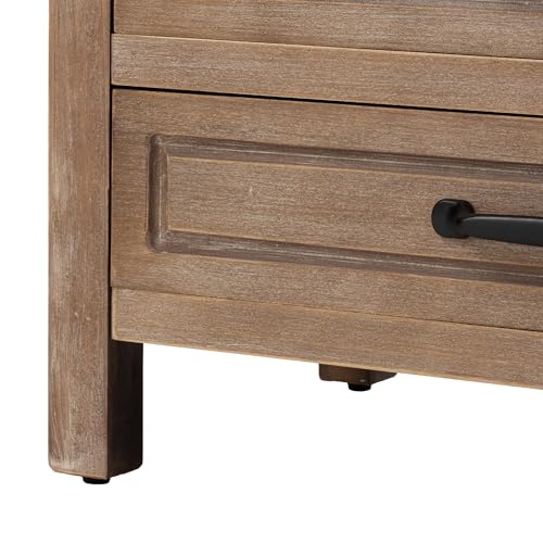COSIEST 48" Tall Farmhouse Accent Cabinet with Doors and Drawers, Rustic Wood Storage Cabinet with Adjustable Shelves for Living Room or Entryway - size: 48 Inch Tall (2-Door 2-Drawer)
