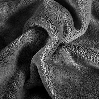 TASTHROW Large Flannel Fleece Throw Blanket, 50×70 Inch - Grey | Cozy Lightweight Thick Blanket - All Seasons Suitable for Women, Men and Kids (Two Pack) - color: Grey, size: Two Pack 50"x70"