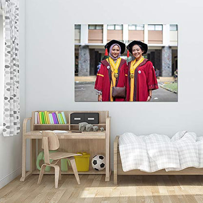 Customized Small Wall Mural with Your Collage Graduation Photos, Removable Self-Adhesive Wallpaper for Living Room Bedroom - 36x48 inches - color: Custom-graduation, size: 36"x48"